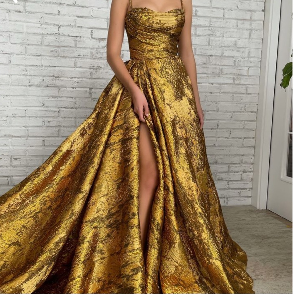 Teuta Matoshi gold gown